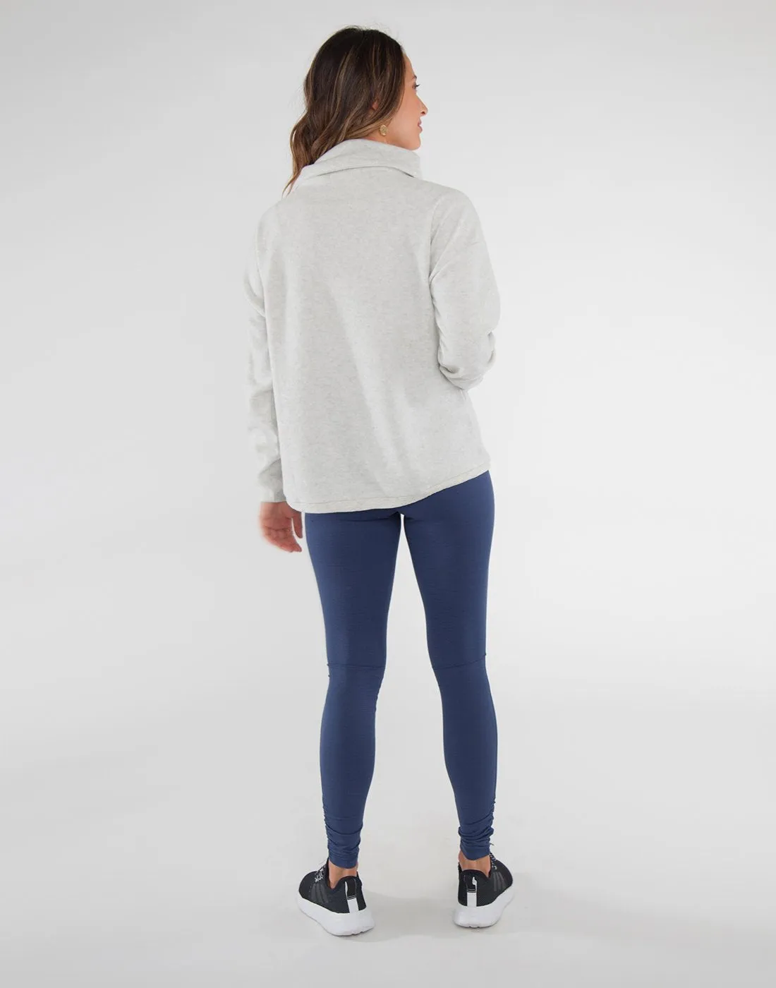 Rowayton Cowl Neck : Cloud Heather - FINAL SALE