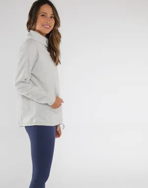 Rowayton Cowl Neck : Cloud Heather - FINAL SALE