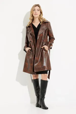 Women's Joseph Ribkoff | Faux Leather Coat | Brown