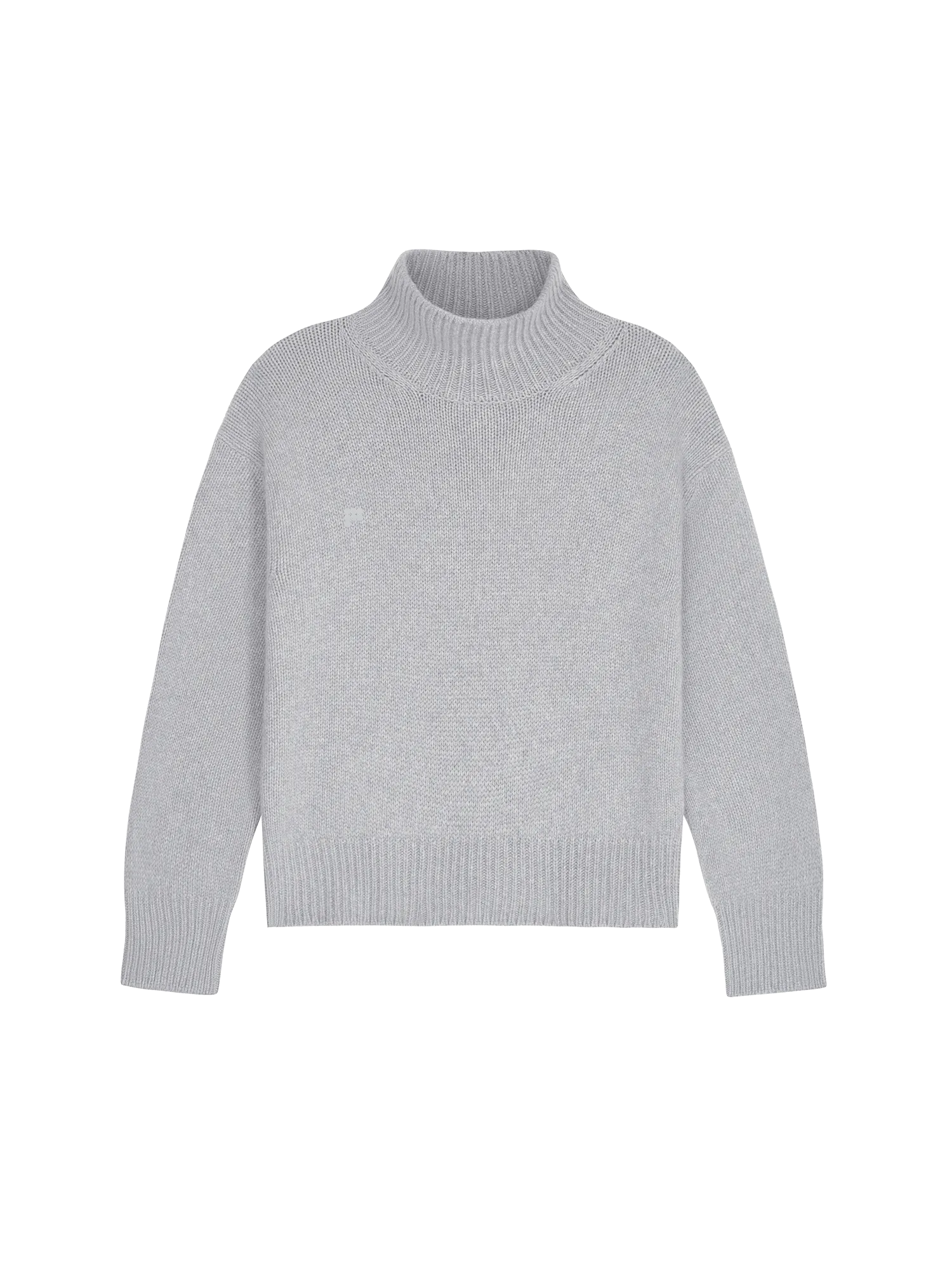 Women's Recycled Cashmere Turtleneck Sweater—grey marl