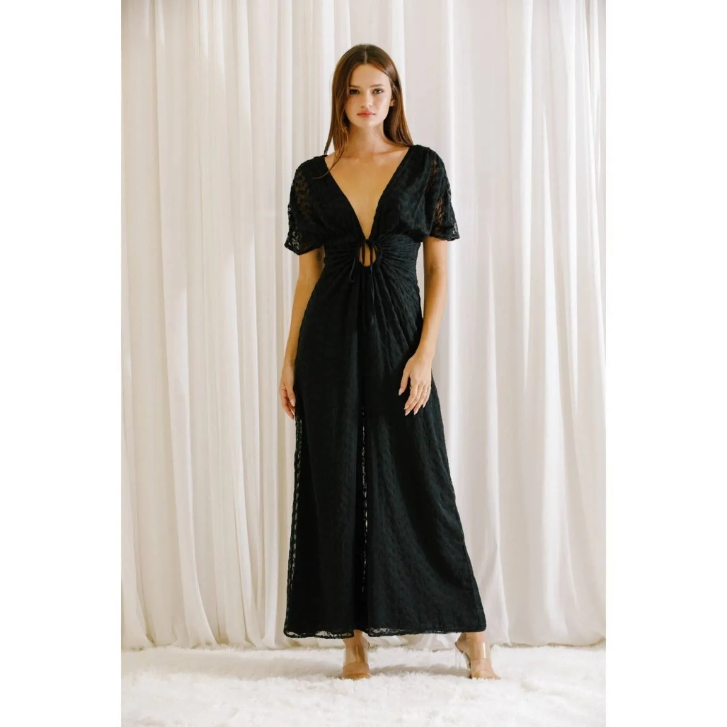 Women's Storia Monochromatic Eyelet Drawstring Jumpsuit