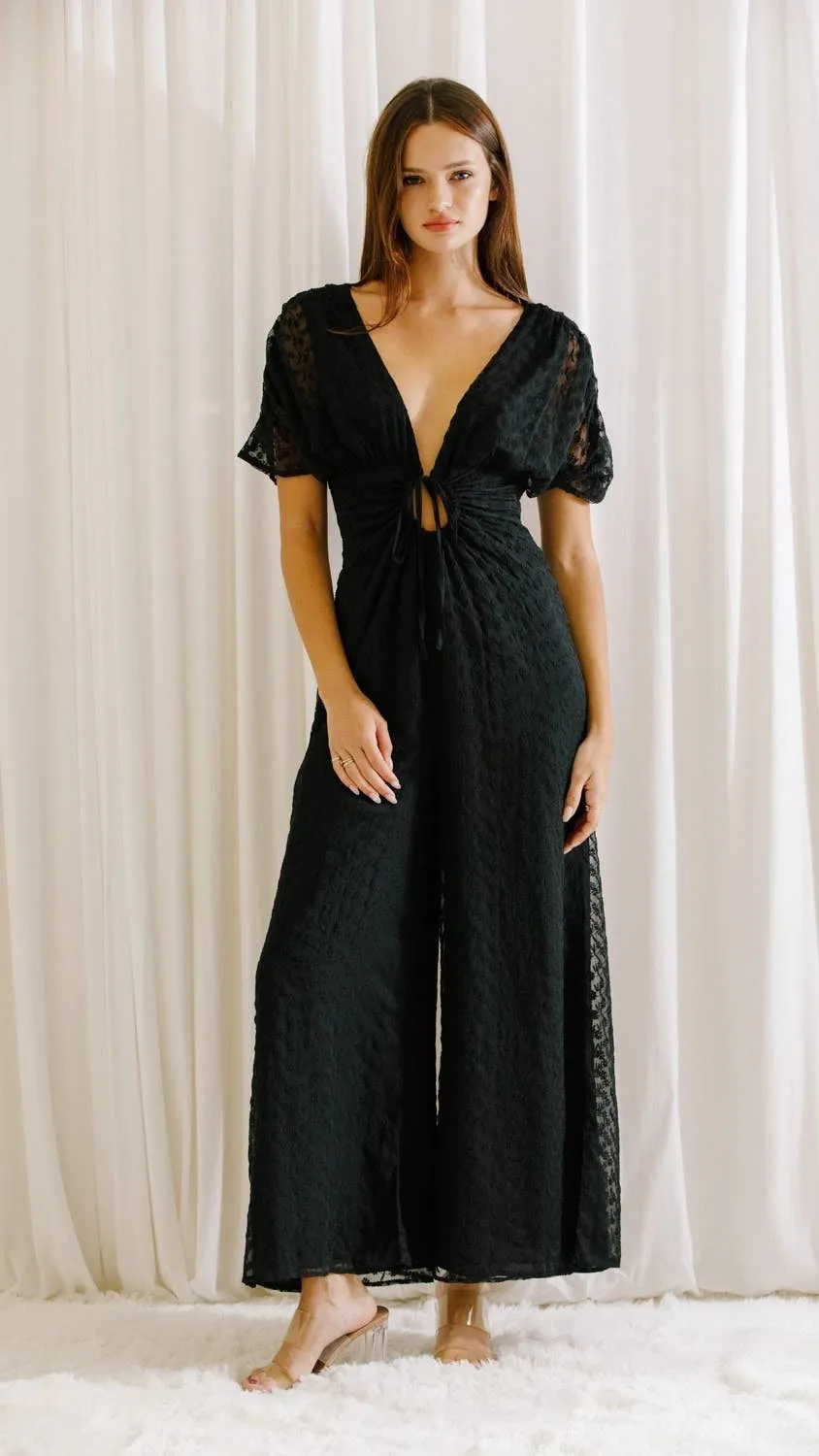 Women's Storia Monochromatic Eyelet Drawstring Jumpsuit