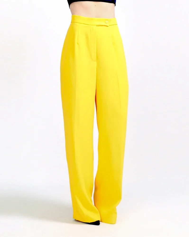 Yellow Wide Leg Trousers