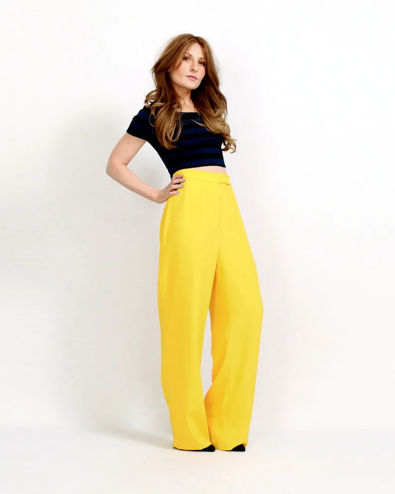 Yellow Wide Leg Trousers